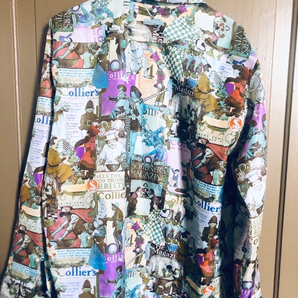 Men’s Textured Polyester Button Down - Picture 2 of 2